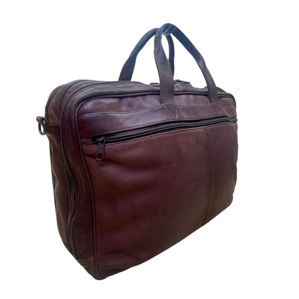Heritage Men’s Brown Full Grain Leather With Strap & Handles Portfolio Bag