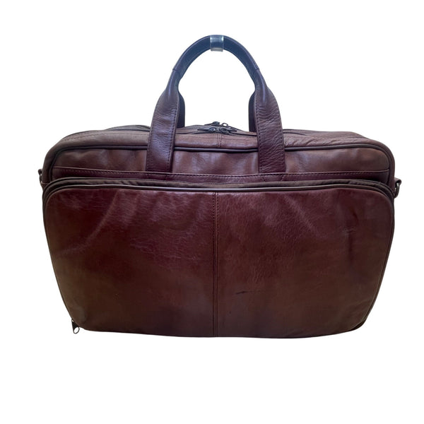 Heritage Men’s Brown Full Grain Leather With Strap & Handles Portfolio Bag