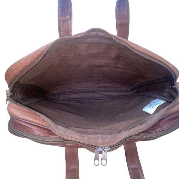 Heritage Men’s Brown Full Grain Leather With Strap & Handles Portfolio Bag