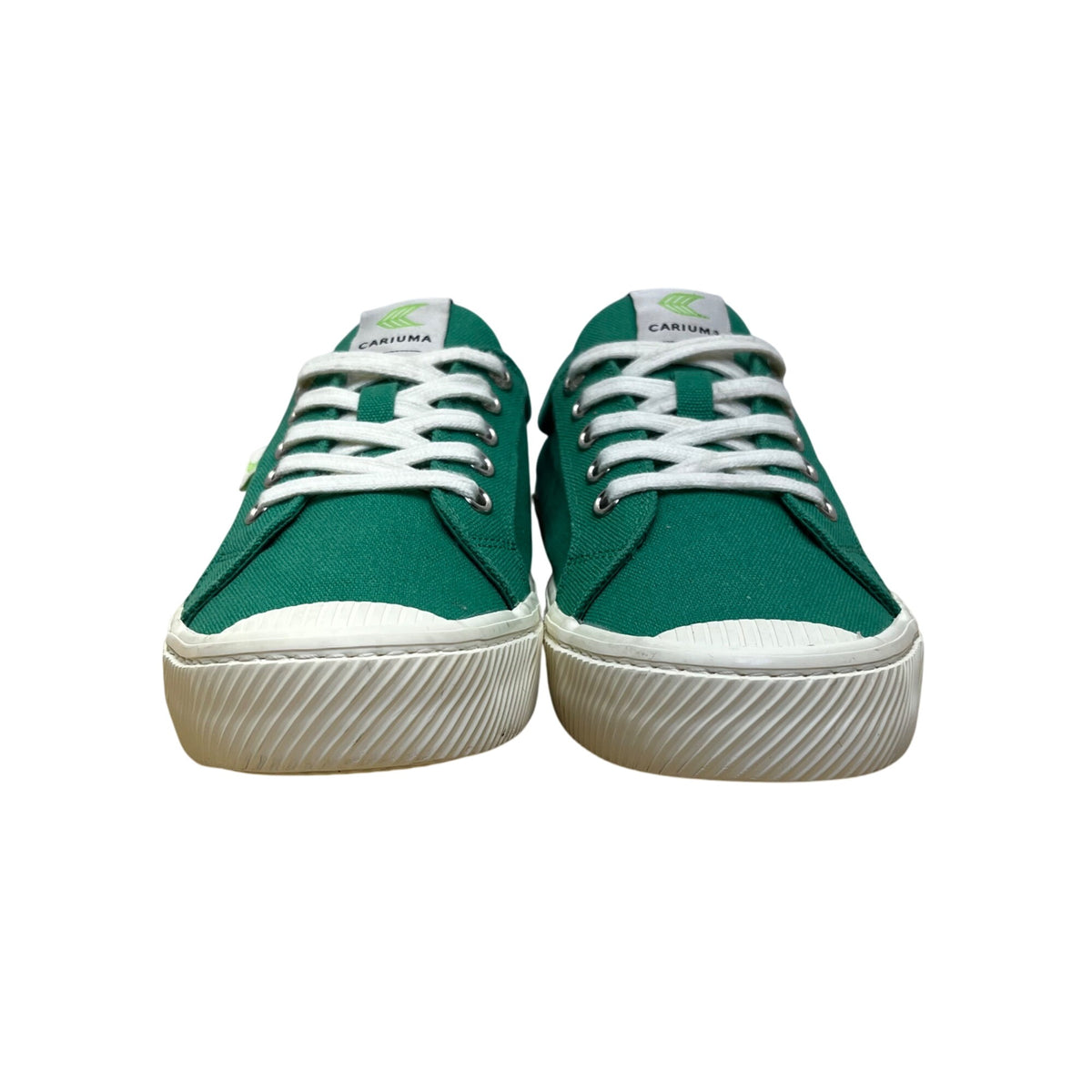 Cariuma Unisex Green Canvas Sneakers Ethically Made Lace-Up Shoes Size 8.5W/7M
