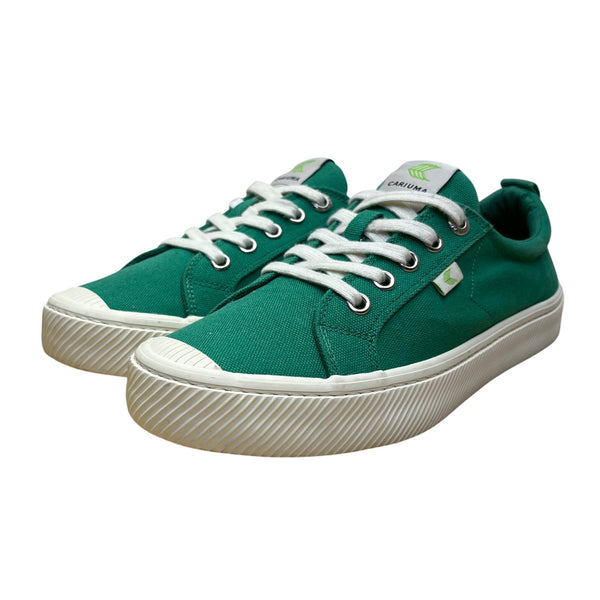 Cariuma Unisex Green Canvas Sneakers Ethically Made Lace-Up Shoes Size 8.5W/7M