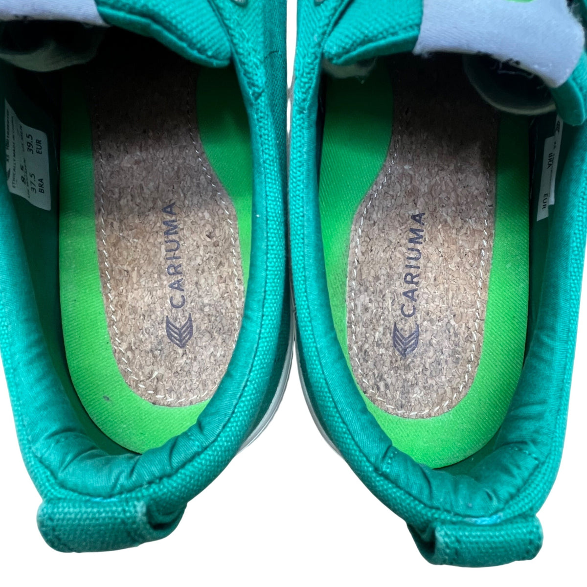 Cariuma Unisex Green Canvas Sneakers Ethically Made Lace-Up Shoes Size 8.5W/7M