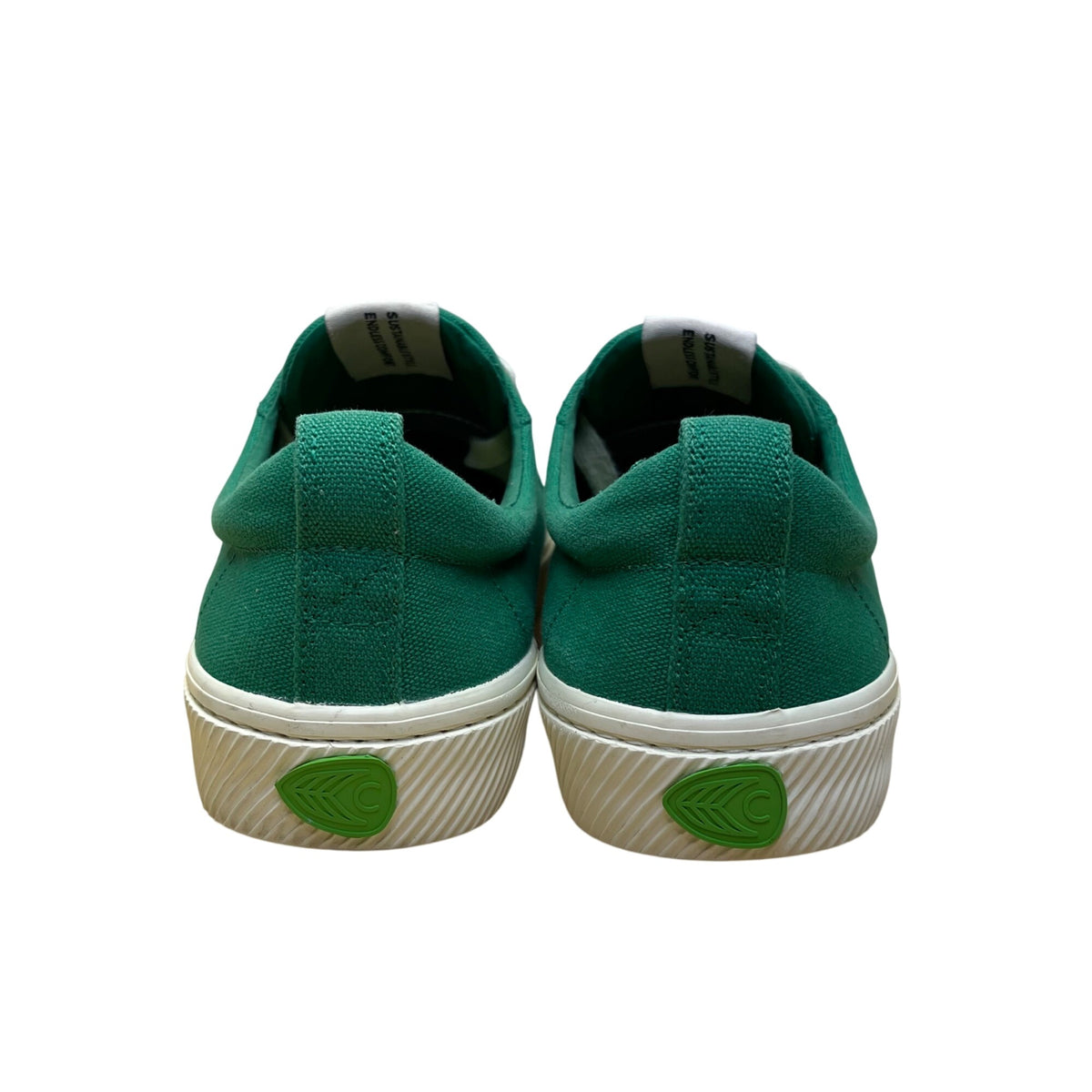 Cariuma Unisex Green Canvas Sneakers Ethically Made Lace-Up Shoes Size 8.5W/7M