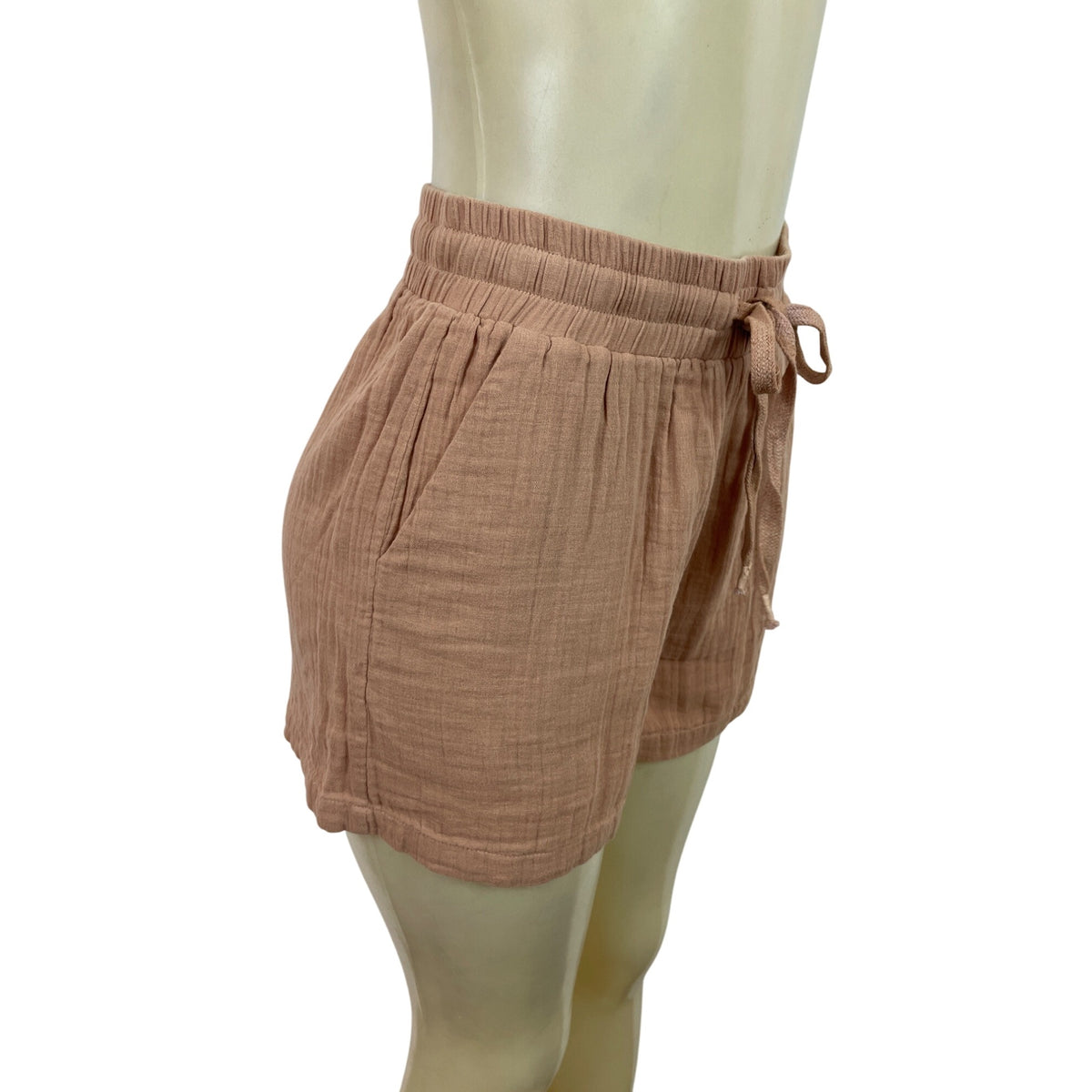 Elan Women’s Peach Shorts With Drawstring Tie & Pockets Size M - New