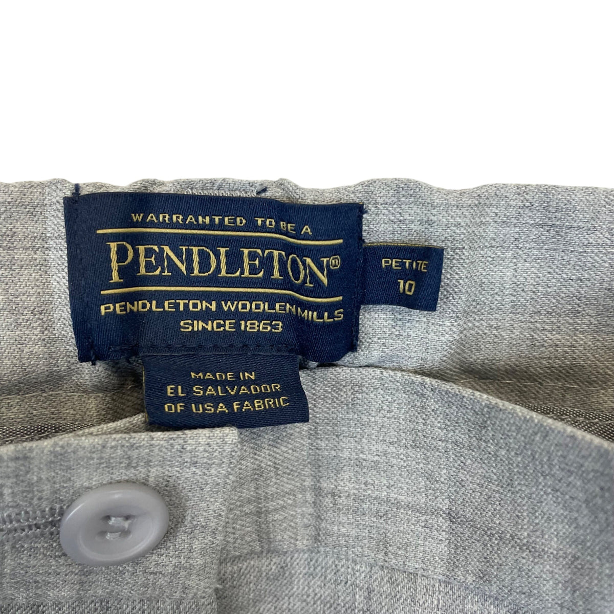 Pendleton Womens Gray Wool Blend Pants Petite 10 Stretch Workwear Flat Front