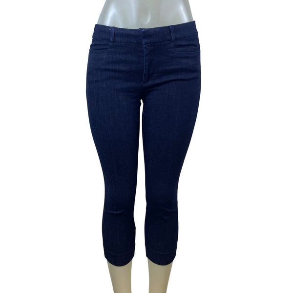 Banana Republic Women Navy Stretch Denim Capri Jeans Cropped Pants Sz 10 Petite