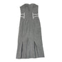 Bebe Strapless Gray Midi Dress With White Accents & Back Zipper Sz 00