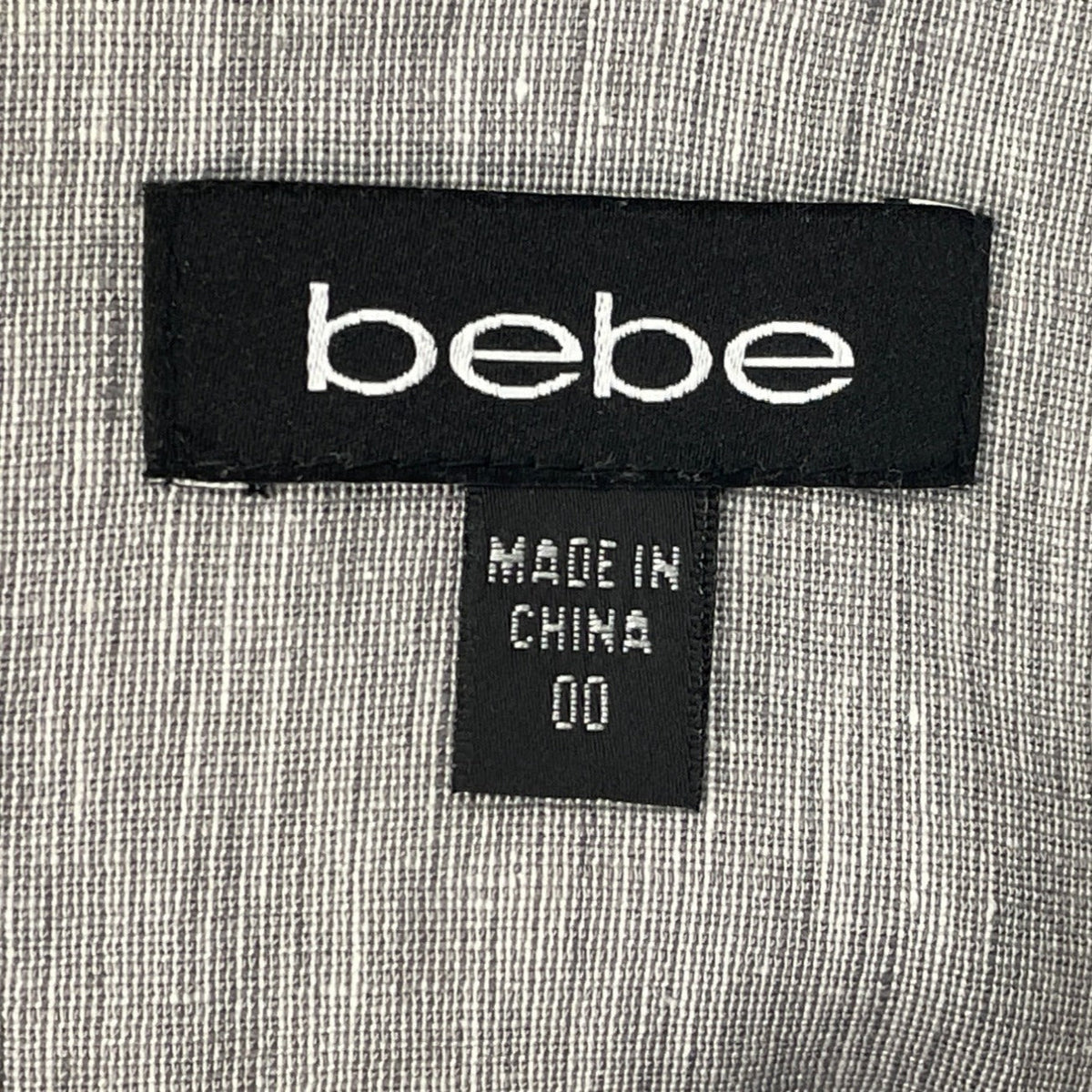 Bebe Strapless Gray Midi Dress With White Accents & Back Zipper Sz 00