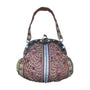 Vintage Christiana Pink Satin Lining Beaded Embroidered Metal Frame Handbag Sz S