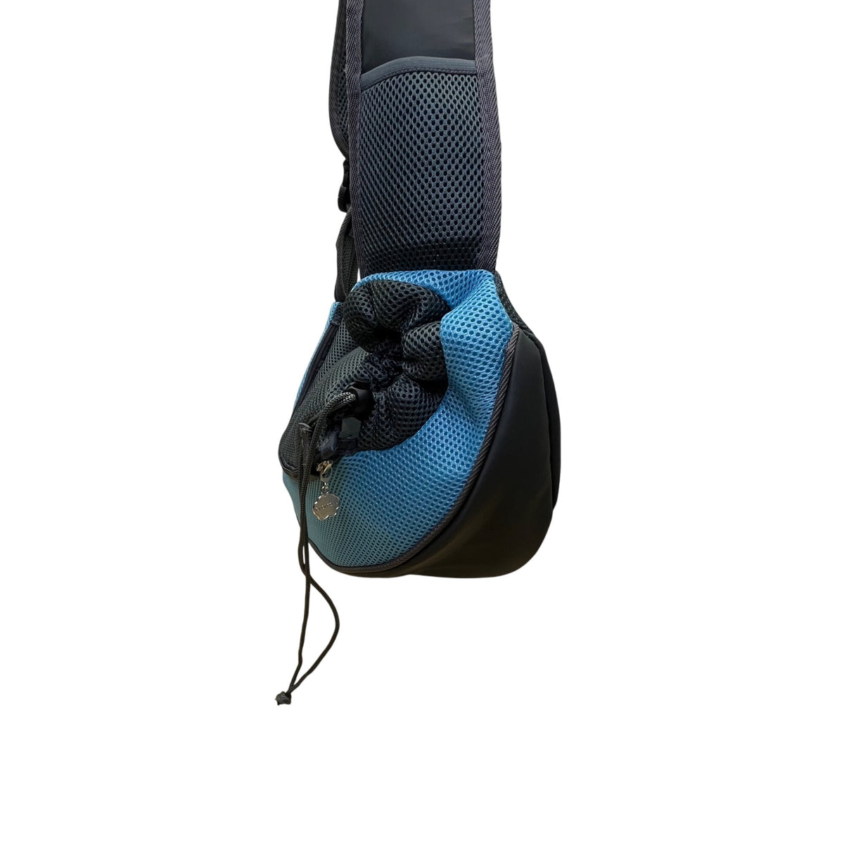 Popcorn Sky Blue Mesh Adjustable Strap Zipper Closure Pet Carrier Shoulder Bag