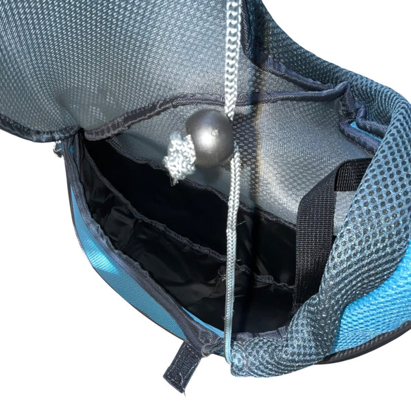 Popcorn Sky Blue Mesh Adjustable Strap Zipper Closure Pet Carrier Shoulder Bag