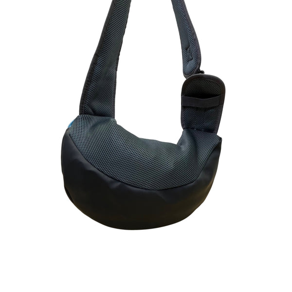 Popcorn Sky Blue Mesh Adjustable Strap Zipper Closure Pet Carrier Shoulder Bag