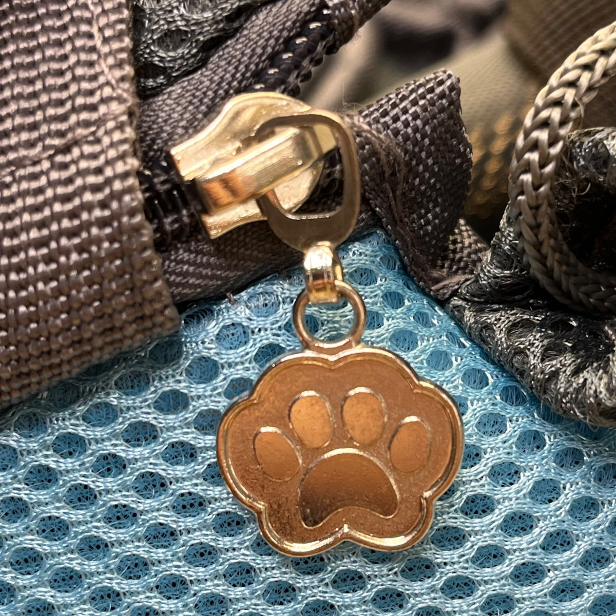 Popcorn Sky Blue Mesh Adjustable Strap Zipper Closure Pet Carrier Shoulder Bag