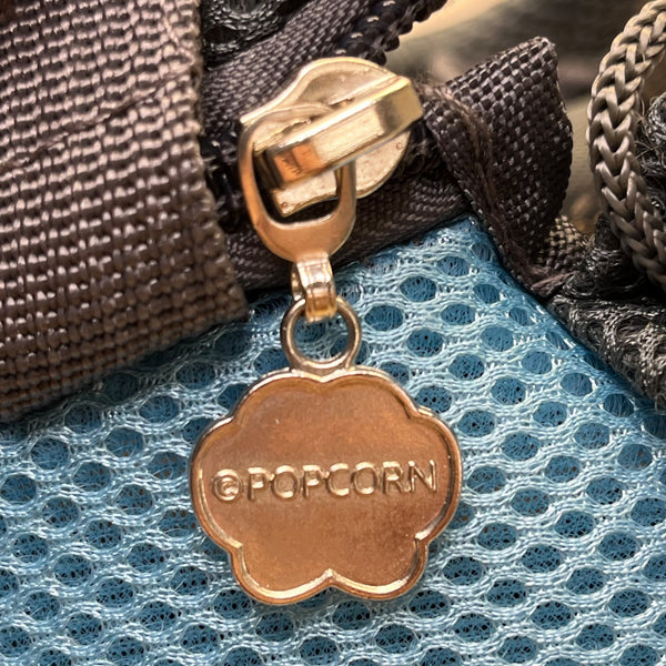 Popcorn Sky Blue Mesh Adjustable Strap Zipper Closure Pet Carrier Shoulder Bag