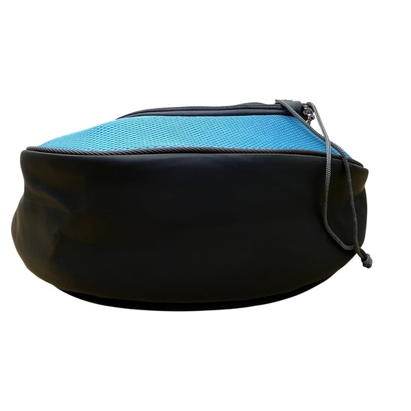 Popcorn Sky Blue Mesh Adjustable Strap Zipper Closure Pet Carrier Shoulder Bag