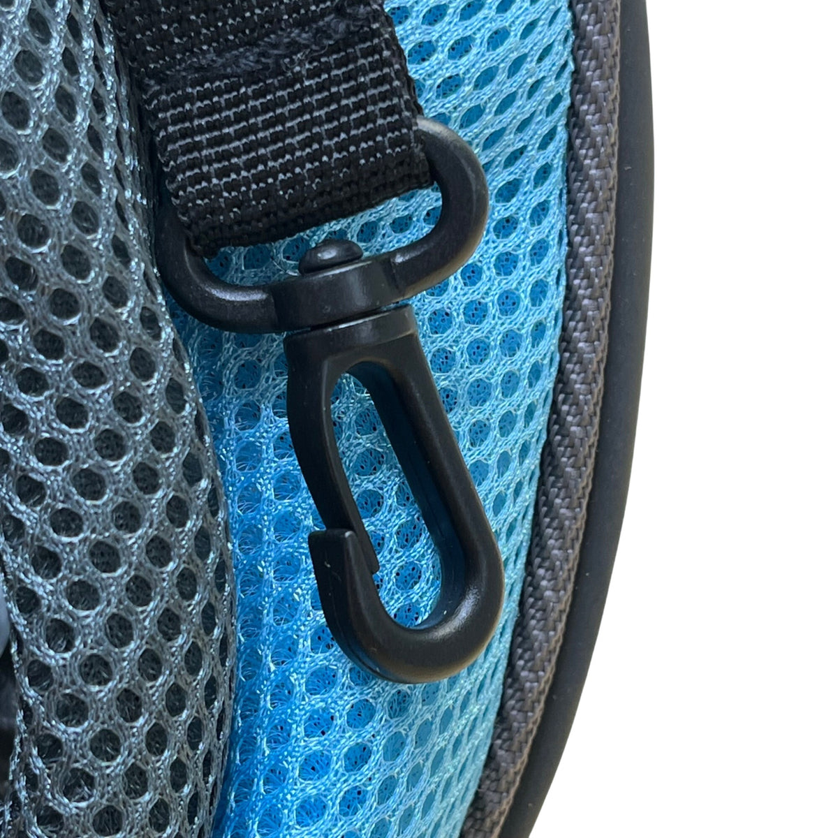 Popcorn Sky Blue Mesh Adjustable Strap Zipper Closure Pet Carrier Shoulder Bag