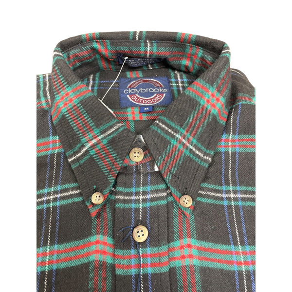 Claybrooke Outdoors Men Medium Flannel Long Sleeve Shirt Plaid Button-Down - New