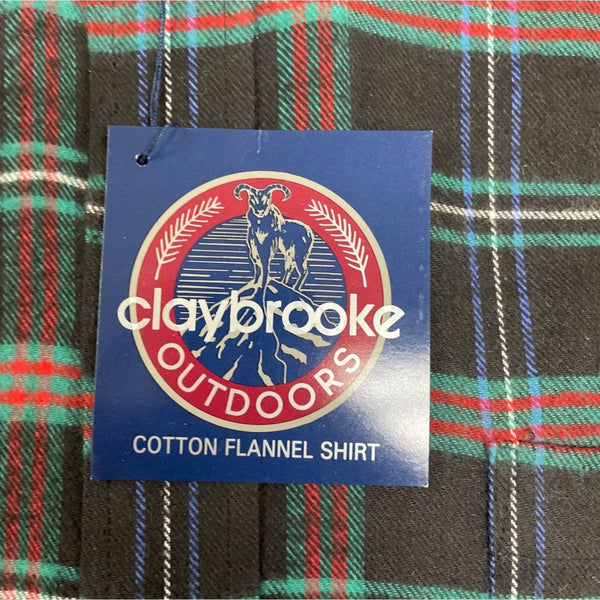 Claybrooke Outdoors Men Medium Flannel Long Sleeve Shirt Plaid Button-Down - New