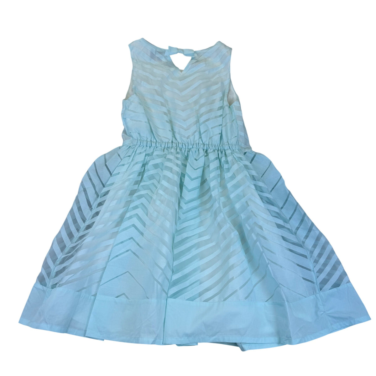Gymboree Girls Blue Rayon/Polyester Sleeveless Chevron Party Dress Size 12 - New