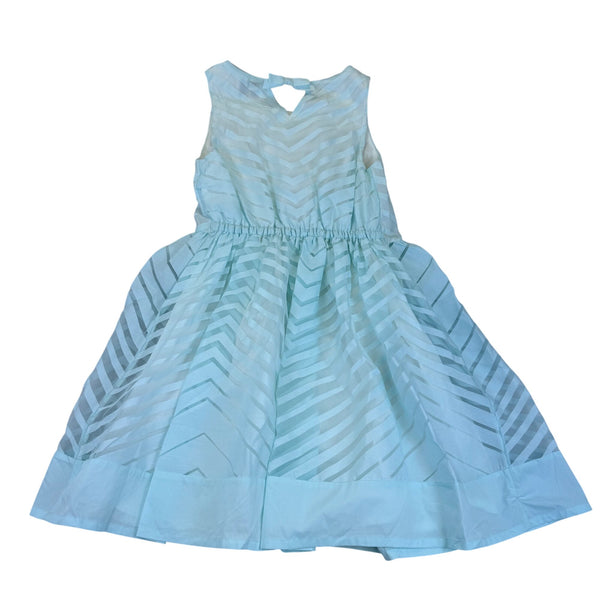 Gymboree Girls Blue Rayon/Polyester Sleeveless Chevron Party Dress Size 12 - New