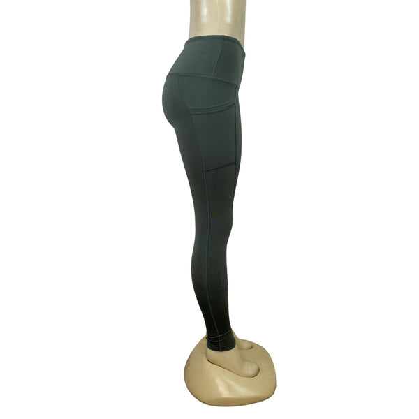 90 Degree By Reflex Women's Green High-Waisted Leggings With Pockets Sz XS