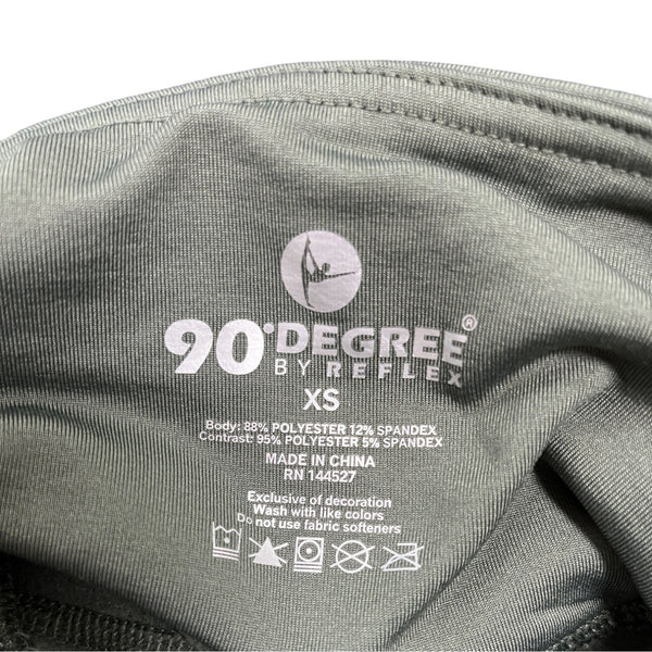 90 Degree By Reflex Women's Green High-Waisted Leggings With Pockets Sz XS