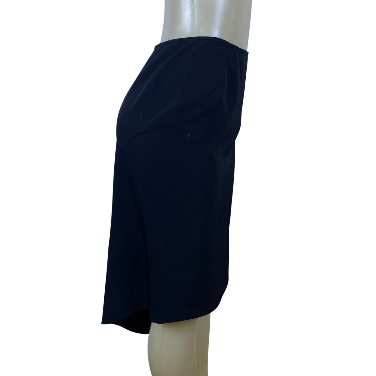 Jon Womens Black Polyester Pencil Skirt Asymmetrical Hem Back Zip Detail Size 6