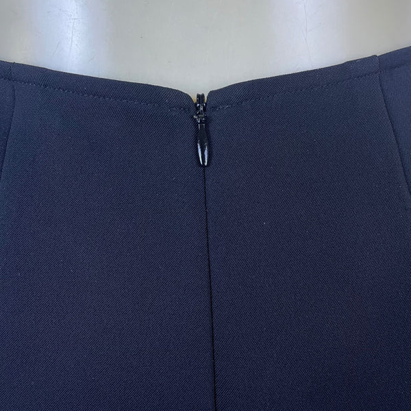 Jon Womens Black Polyester Pencil Skirt Asymmetrical Hem Back Zip Detail Size 6