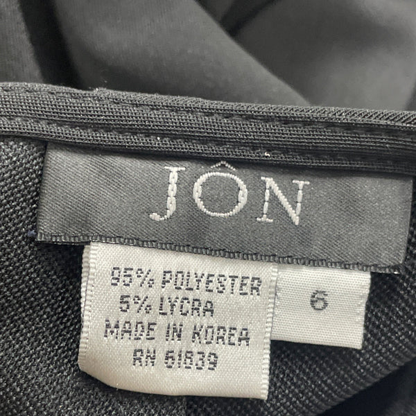 Jon Womens Black Polyester Pencil Skirt Asymmetrical Hem Back Zip Detail Size 6