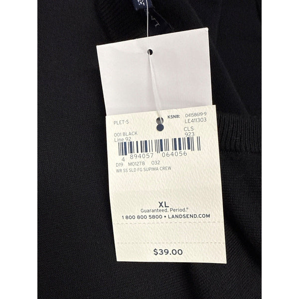 Lands End Women’s Black Short Sleeve Sweater Size XL - New