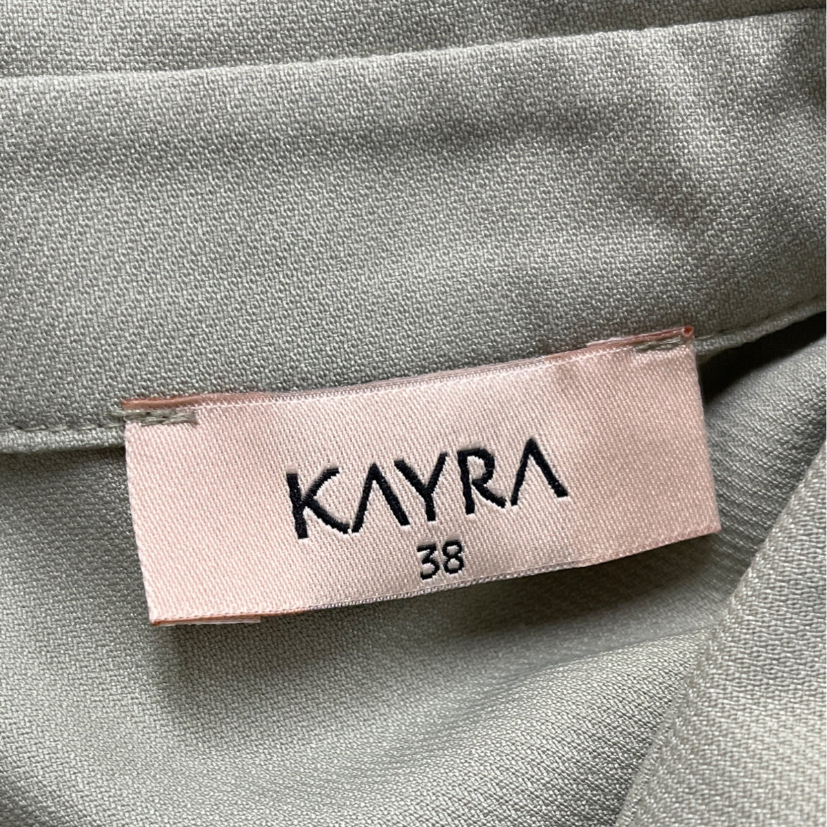 Kayra Womens Green Multicolor Striped Shirt Dress Long Sleeve Size 38
