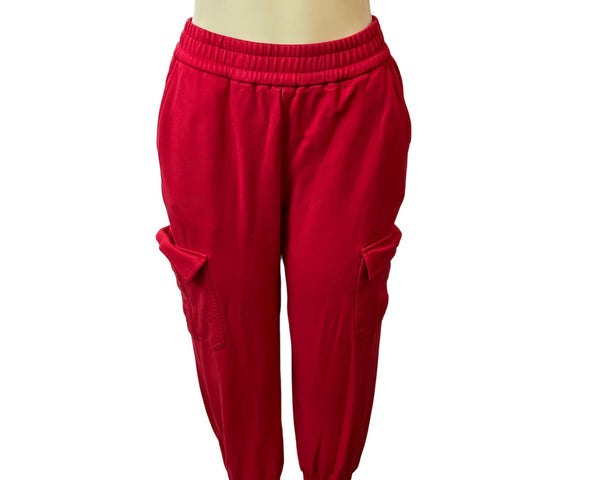 Urban Revivo Women's Red Elastic Waistband Joggers Sz 8