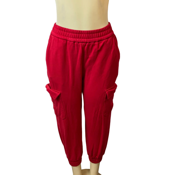 Urban Revivo Women's Red Elastic Waistband Joggers Sz 8
