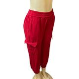 Urban Revivo Women's Red Elastic Waistband Joggers Sz 8