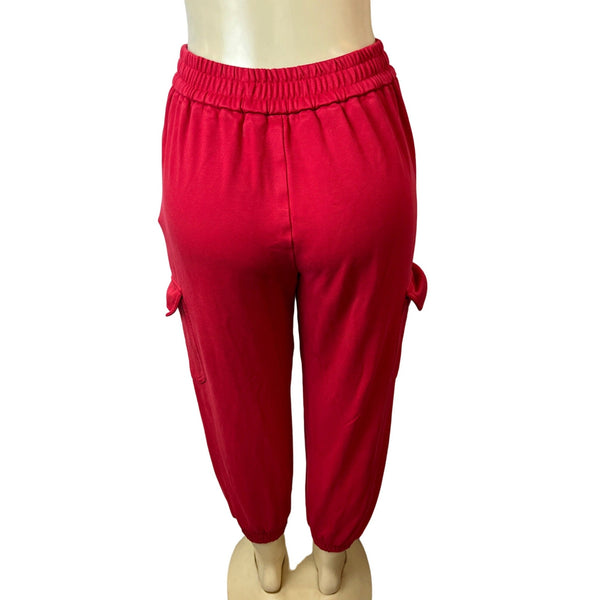 Urban Revivo Women's Red Elastic Waistband Joggers Sz 8