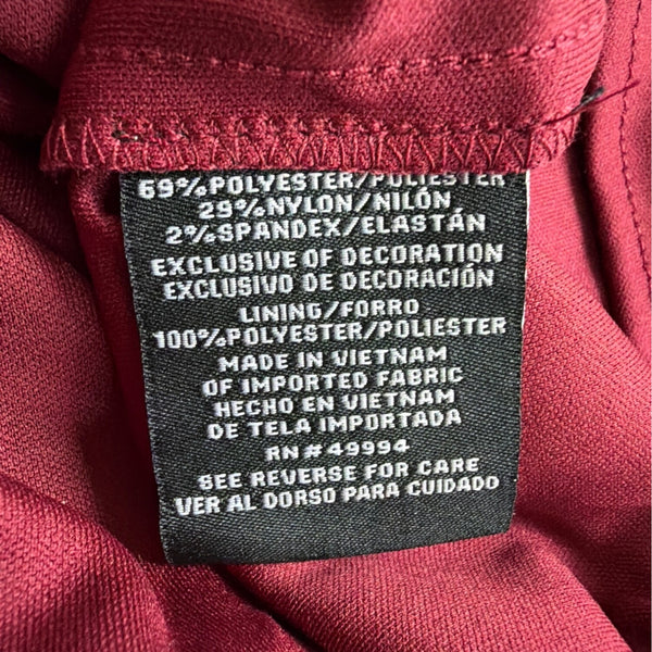 R&M Richards Womens Burgundy Lace 2-Piece Dress & Jacket Beaded Neckline Size 12