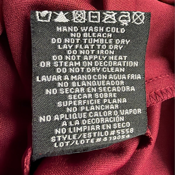 R&M Richards Womens Burgundy Lace 2-Piece Dress & Jacket Beaded Neckline Size 12