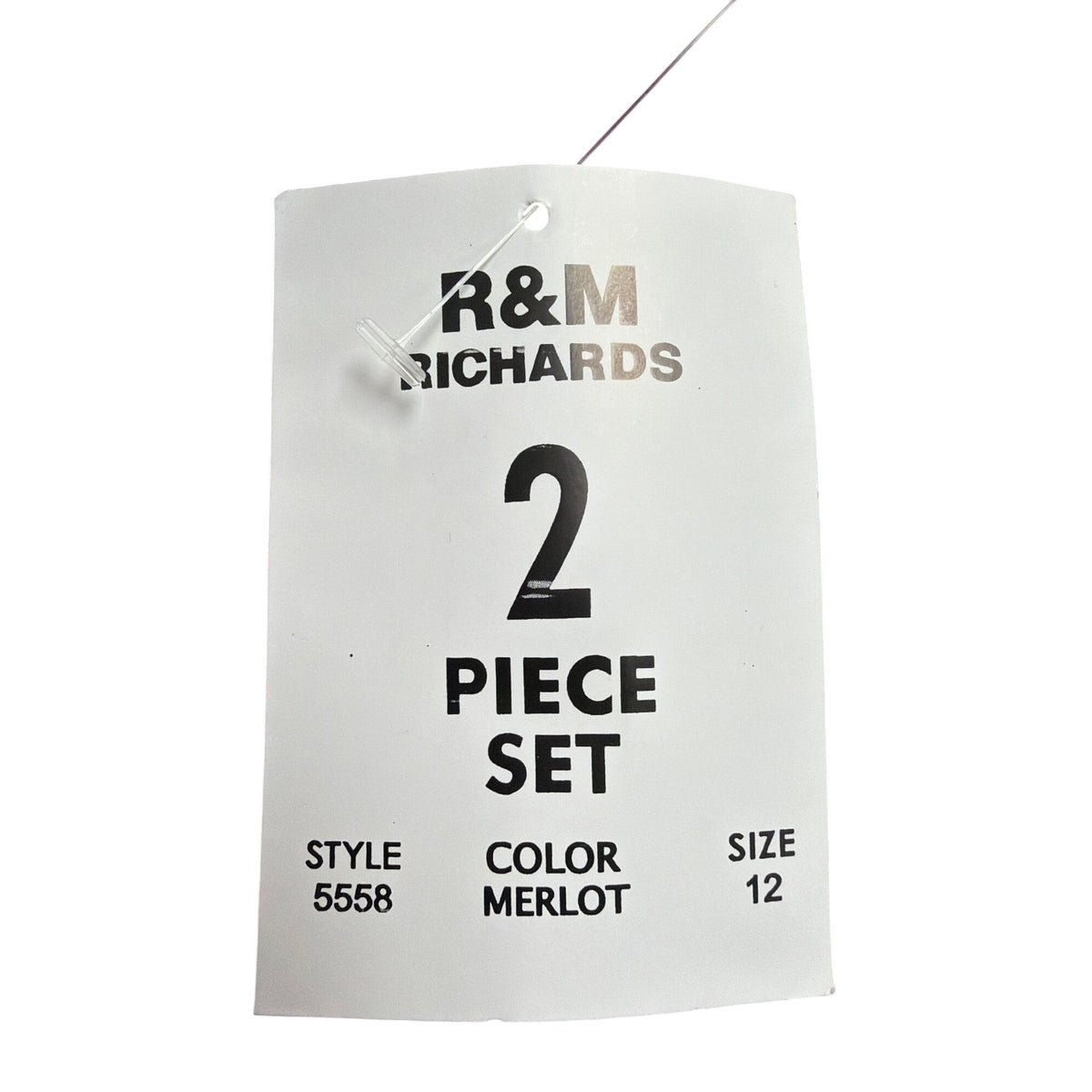 R&M Richards Womens Burgundy Lace 2-Piece Dress & Jacket Beaded Neckline Size 12