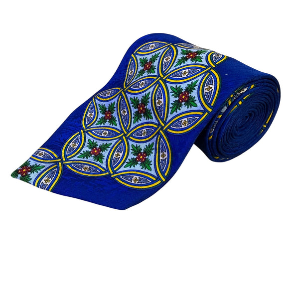 Rush Limbaugh No Boudaries Collections Blue Silk Tie Geometric Designer