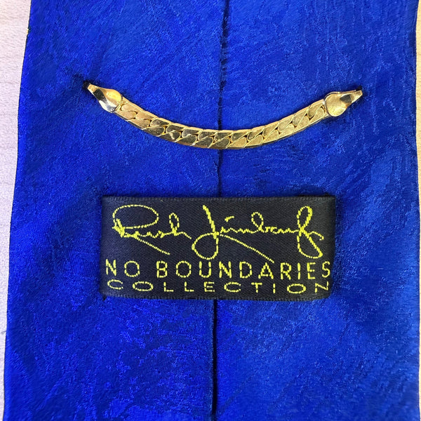 Rush Limbaugh No Boudaries Collections Blue Silk Tie Geometric Designer