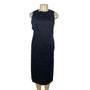 Talbots Women’s Black Sleeveless Shift Midi Dress With Side Buttons Sz 6