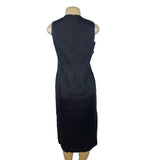 Talbots Women’s Black Sleeveless Shift Midi Dress With Side Buttons Sz 6