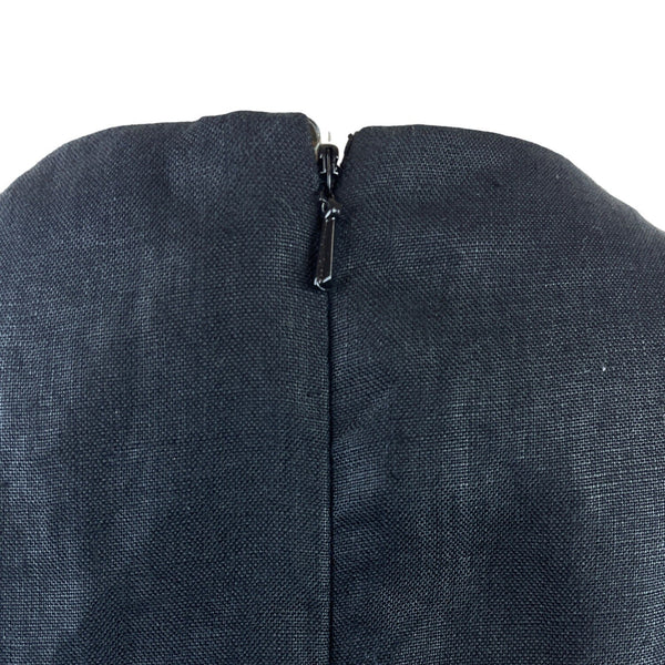 Talbots Women’s Black Sleeveless Shift Midi Dress With Side Buttons Sz 6