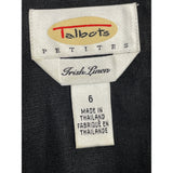 Talbots Women’s Black Sleeveless Shift Midi Dress With Side Buttons Sz 6