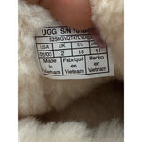Ugg Baby Brown Suede Boots With Pink Bow & Shearling Lining Size 2 Infant Shoes