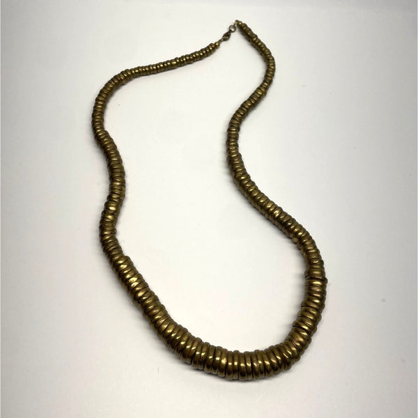 Vintage Women's Gold Tone Disc Bead Chain Necklace - 35in