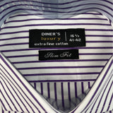 Diners Luxury Slim Fit Striped Mens Shirt Button-Up Sz 16.5