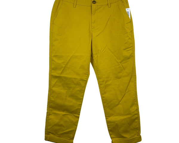 Amazon Essentials Womens Dark Yellow Cotton Pants Slim Fit Size 12