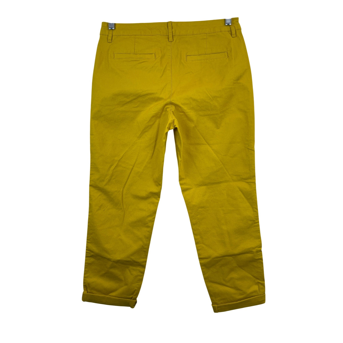 Amazon Essentials Womens Dark Yellow Cotton Pants Slim Fit Size 12