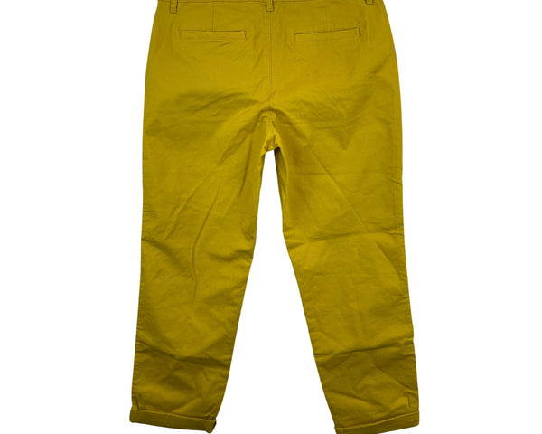 Amazon Essentials Womens Dark Yellow Cotton Pants Slim Fit Size 12